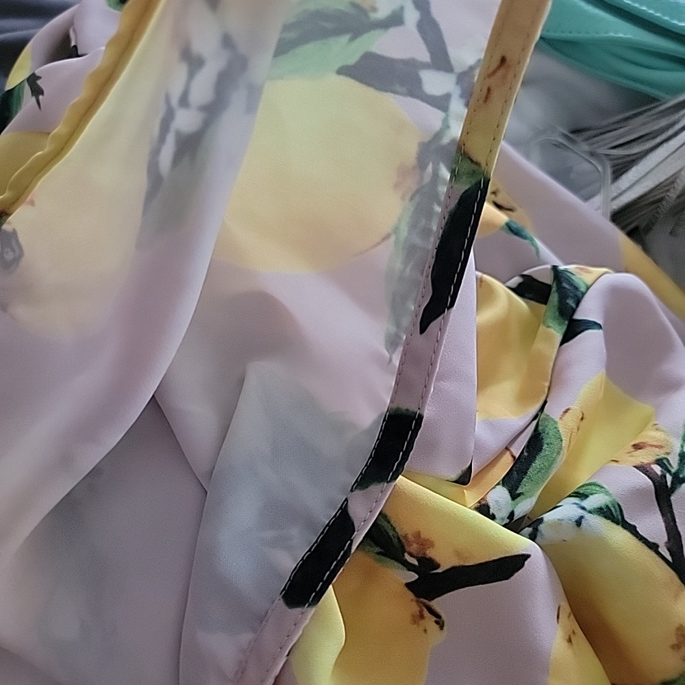Coquette Girl Lemon Print Belle Sleeve Maxi Dress Whimsical - Picture 8 of 14